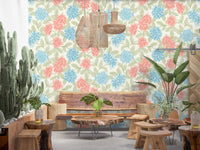 Blooming Painterly Botanical Garden Wallpaper⁠