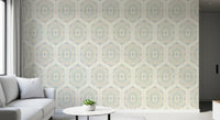 Boho Painted - Abstract Mudcloth Hexagons Tribal Geometric Pattern Grandmillennial Wallpaper⁠