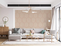 Boho Painted - Abstract Mudcloth Hexagons Tribal Geometric Pattern Cinnamon Tea Wallpaper⁠