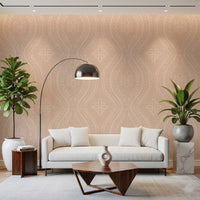 Faded Ogee Damask - Cinnamon Tea Wallpaper⁠