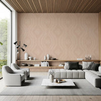 Faded Ogee Damask - Cinnamon Tea Wallpaper⁠
