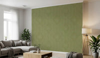 Faded Ogee Damask - Meadow Green Wallpaper⁠