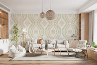 Faded Ogee Damask - Classic Grandmillennial Wallpaper⁠