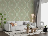 Faded Ogee Damask - Timeless Grandmillennial Wallpaper⁠