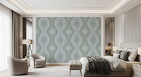Faded Ogee Damask - Classic French Country Wallpaper⁠