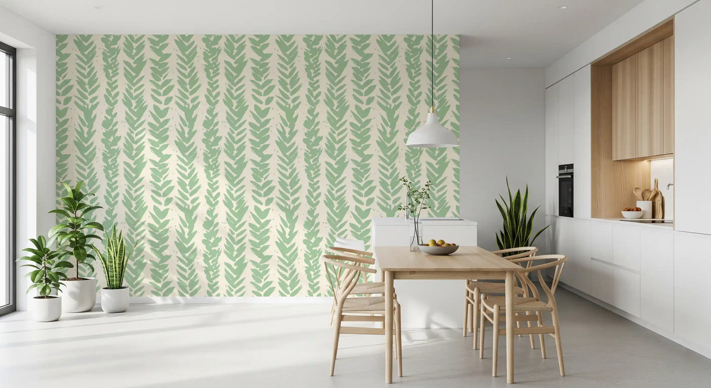 Sage Brushstroke Herringbone Wallpaper⁠