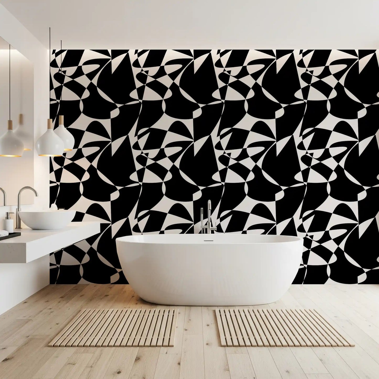 Modern Minimalist Flow Art Wallpaper⁠