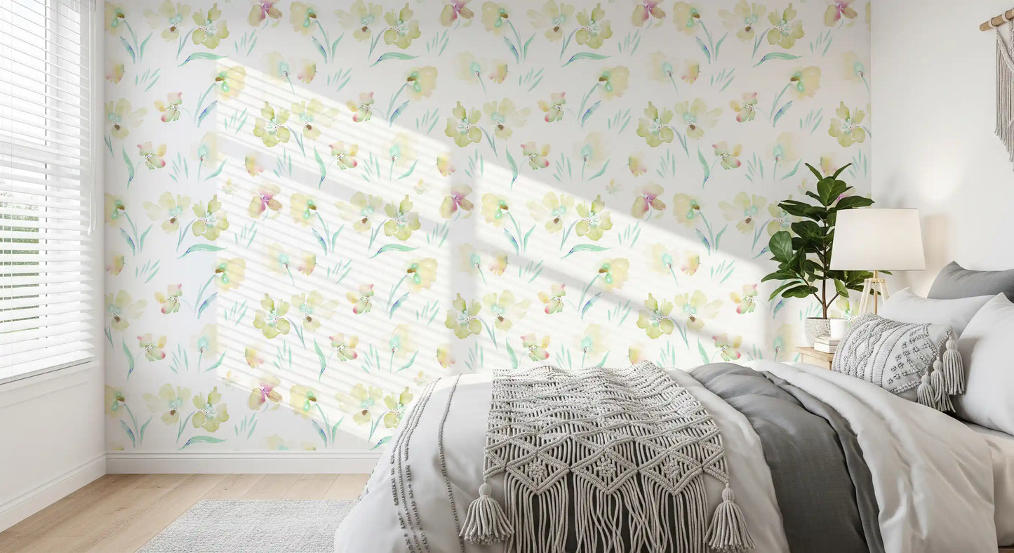 Ethereal Garden Flora Illustration Wallpaper⁠