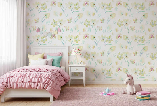 Ethereal Garden Flora Illustration Wallpaper⁠