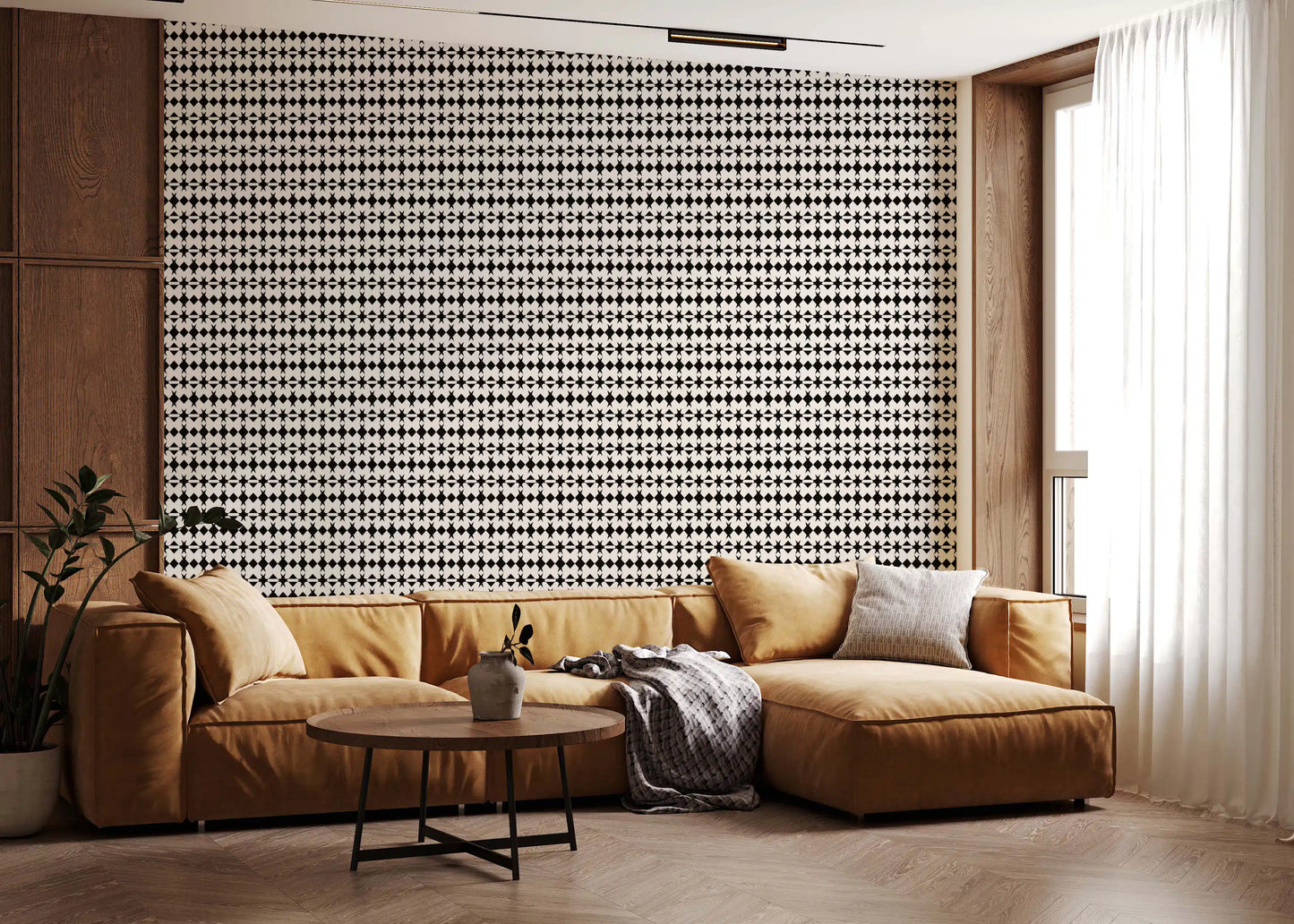 Minimalist Diamond Grid Graphic Wallpaper⁠