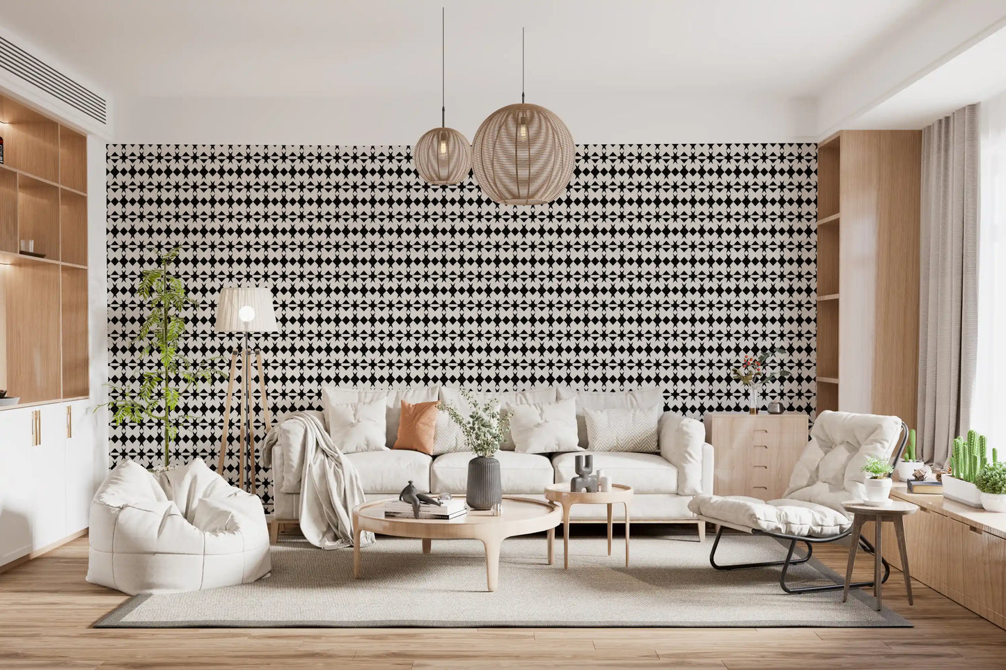 Minimalist Diamond Grid Graphic Wallpaper⁠
