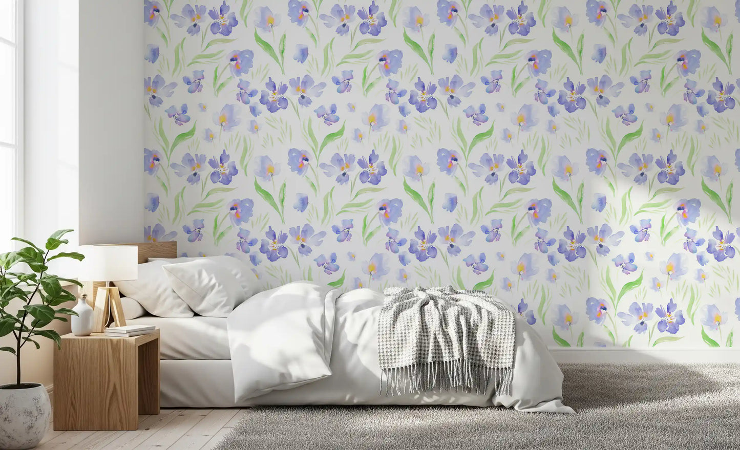 Soft Lavender Botanical Garden Wallpaper⁠
