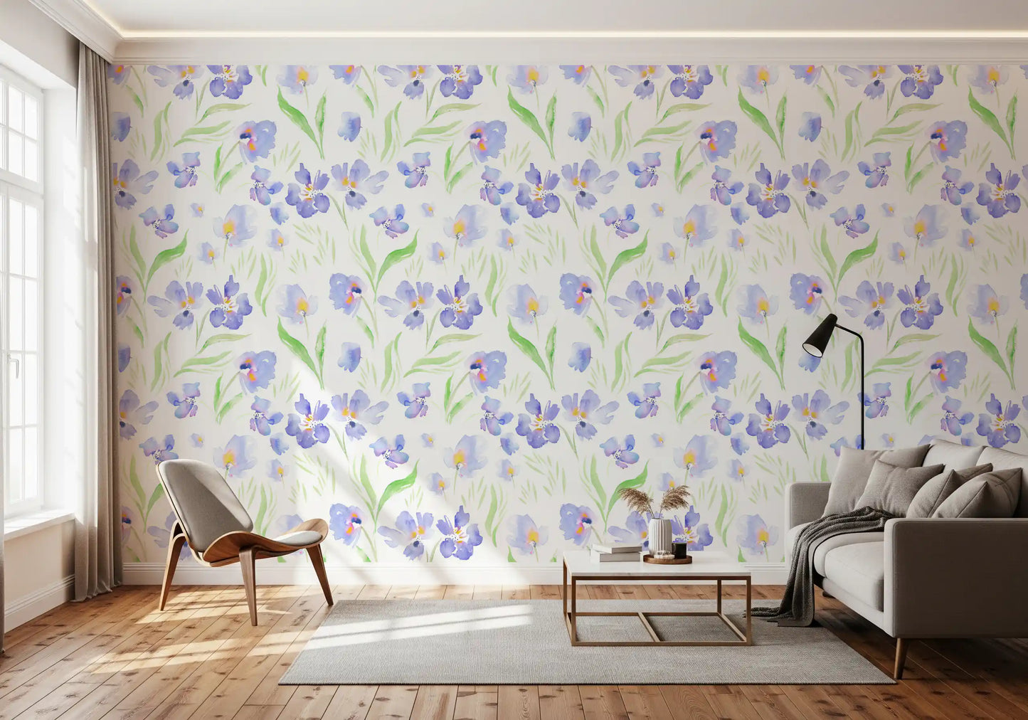 Soft Lavender Botanical Garden Wallpaper⁠