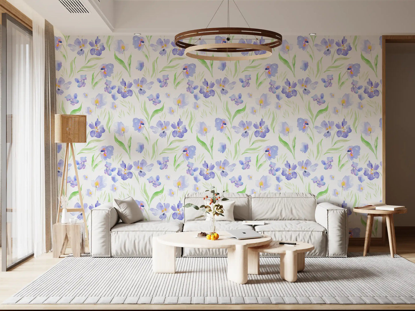 Soft Lavender Botanical Garden Wallpaper⁠
