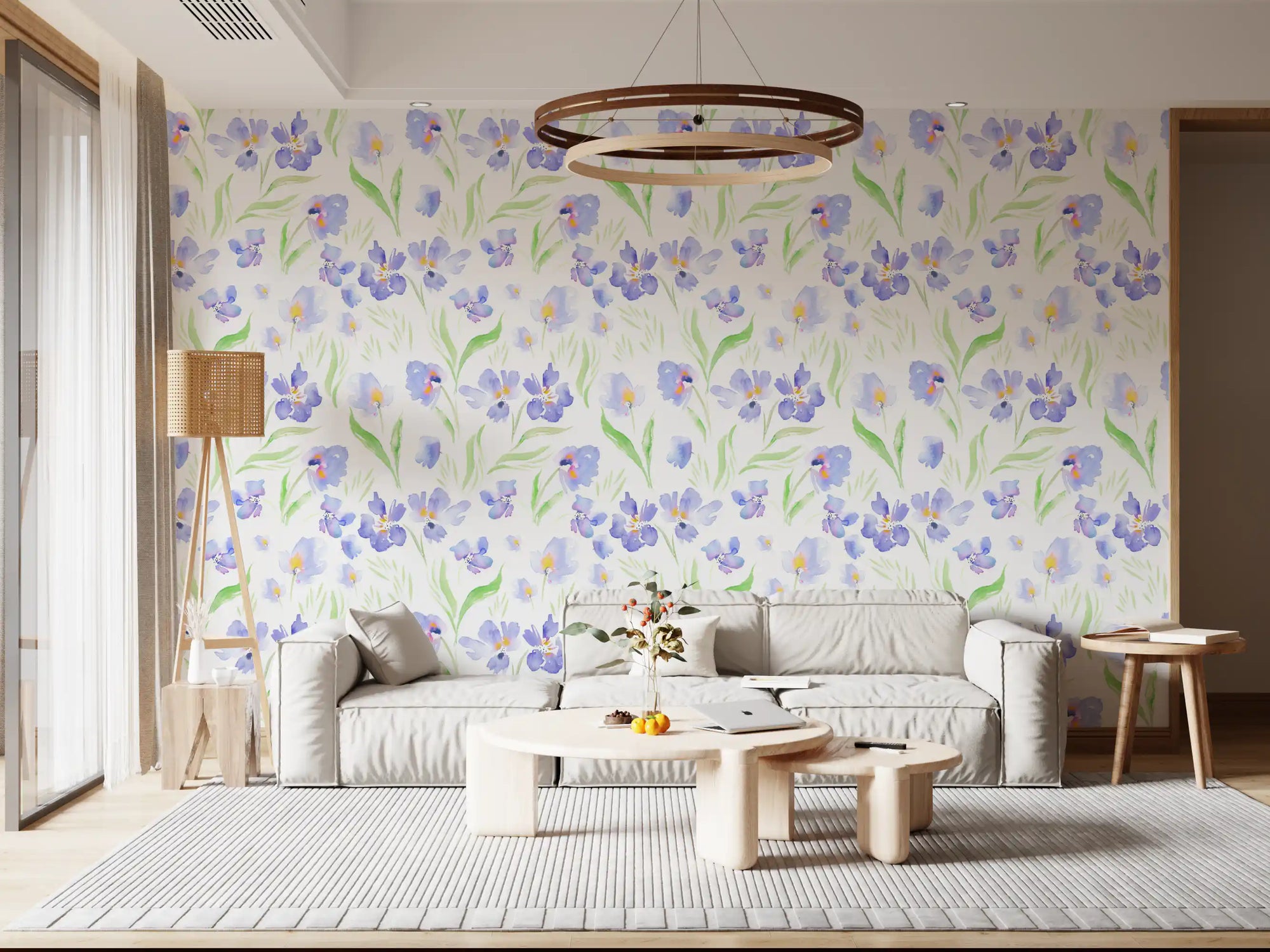 Soft Lavender Botanical Garden Wallpaper⁠