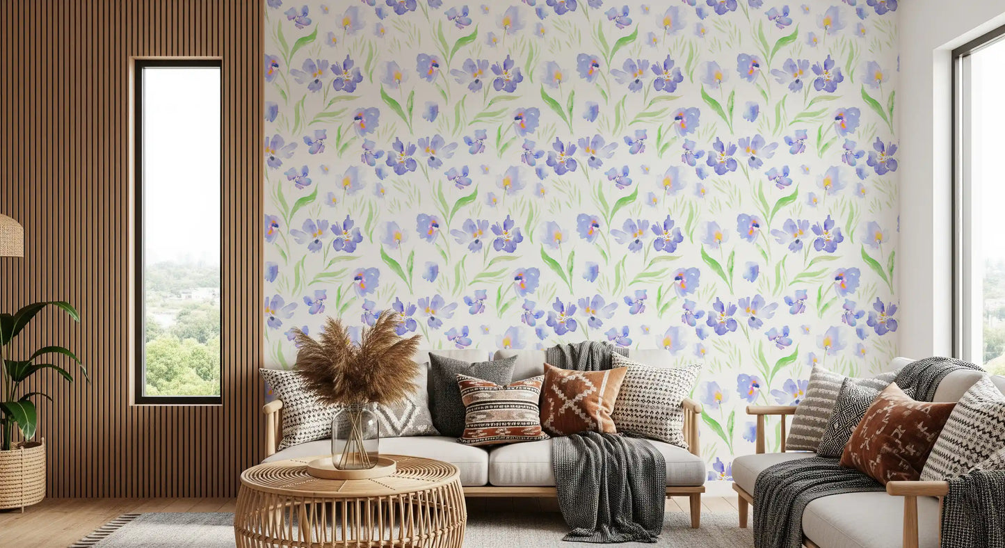 Soft Lavender Botanical Garden Wallpaper⁠