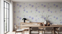 Soft Watercolor Blue Petals Wallpaper⁠