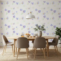 Soft Watercolor Blue Petals Wallpaper⁠