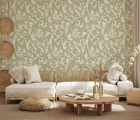 Serene Tropical Foliage Repeat Wallpaper⁠