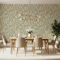 Serene Tropical Foliage Repeat Wallpaper⁠