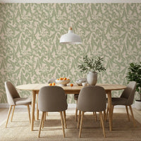 Serene Tropical Foliage Repeat Wallpaper⁠