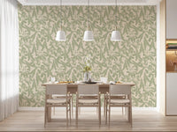 Serene Tropical Foliage Repeat Wallpaper⁠