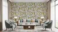 Serene Meadow Blue Floral Study Wallpaper⁠