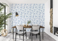 Breezy Blue Palm Orchard Wallpaper⁠