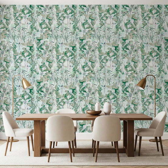 Vintage Magnolia Watercolor Sprigs Wallpaper⁠