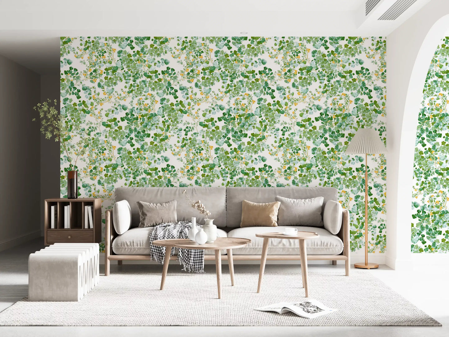 Verdant Woodland Foliage and Berries Wallpaper⁠