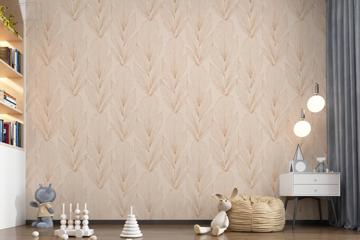 Earthy Botanical Line Art Wallpaper⁠