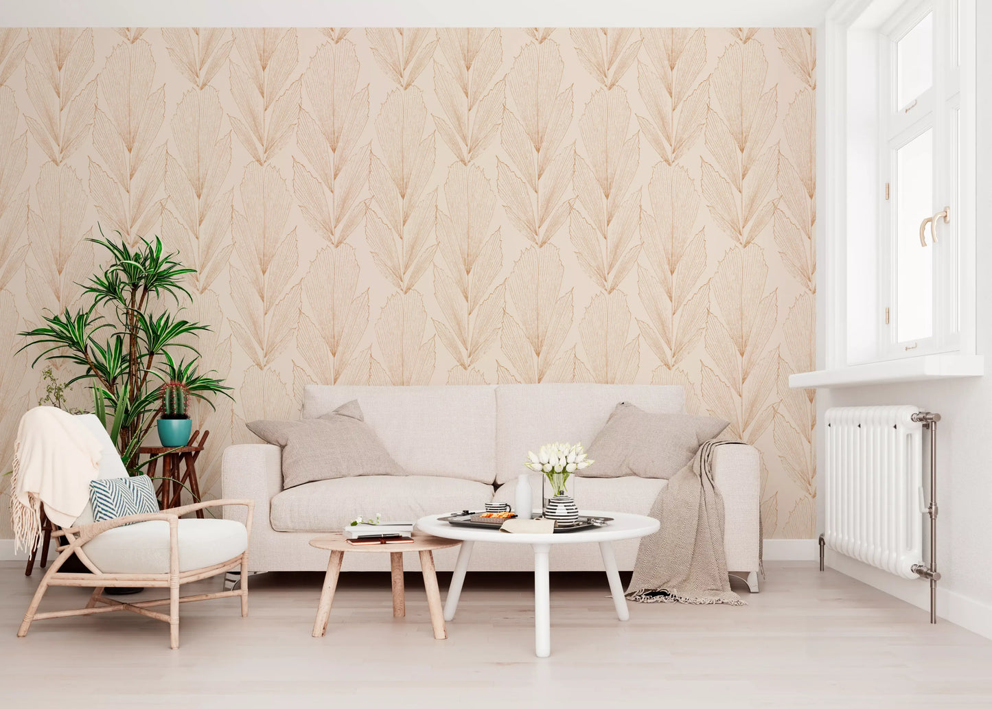 Earthy Botanical Line Art Wallpaper⁠