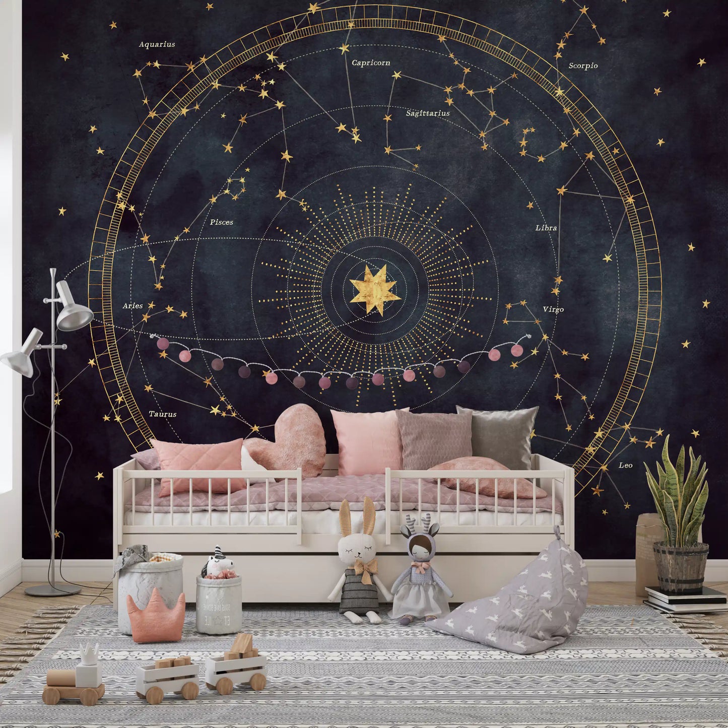 Indigo Astro Wheel Wall Mural