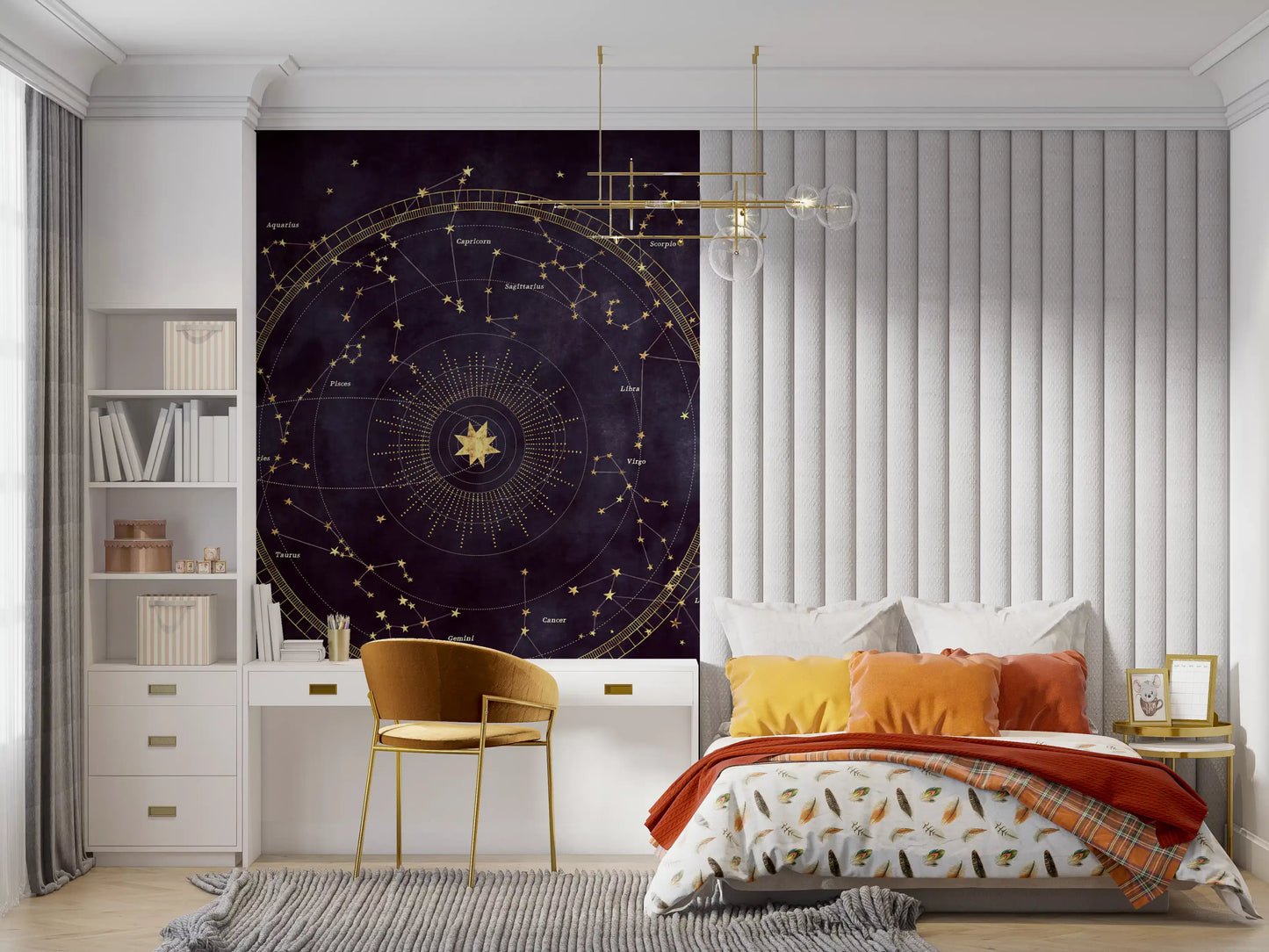 Eggplant Astro Wheel Wall Mural