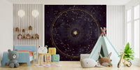 Eggplant Astro Wheel Wall Mural
