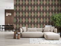 Winter Heritage - Argyle Harlequin Geometric Timeless - Soft Muted Hue Wallpaper⁠