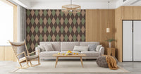 Winter Heritage - Argyle Harlequin Geometric Timeless - Soft Muted Hue Wallpaper⁠