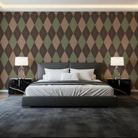 Winter Heritage - Argyle Harlequin Geometric Timeless - Soft Muted Hue Wallpaper⁠
