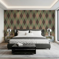 Winter Heritage - Argyle Harlequin Classic Diamond - Soft Muted Hue Wallpaper⁠