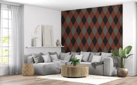 Winter Heritage - Argyle Harlequin Classic Diamond - Deep Bold Shade Wallpaper⁠
