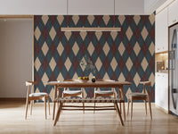 Winter Heritage - Argyle Harlequin Classic Diamond - Crisp Cool Tone Wallpaper⁠