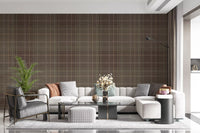 Winter Heritage - Tartan Checkerboard Plaid Block - Soft Taupe Blend Wallpaper⁠