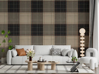 Winter Heritage - Tartan Checkerboard Plaid Block - Bold High Contrast Wallpaper⁠
