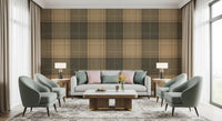 Winter Heritage - Tartan Checkerboard Plaid Block - Warm Earth Shade Wallpaper⁠