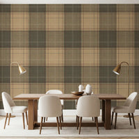 Winter Heritage - Tartan Checkerboard Plaid Block - Warm Earth Shade Wallpaper⁠