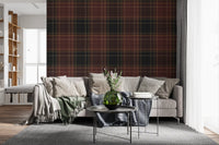 Winter Heritage - Tartan Checkerboard Plaid Block - Dark Moody Tone Wallpaper⁠