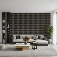 Winter Heritage - Windowpane Tartan Plaid Check - Bold High Contrast Wallpaper⁠