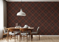 Winter Heritage - Tartan Trellis Plaid Grid - Dark Moody Mix Wallpaper⁠