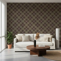Winter Heritage - Tartan Trellis Plaid Grid - Soft Muted Hue Wallpaper⁠