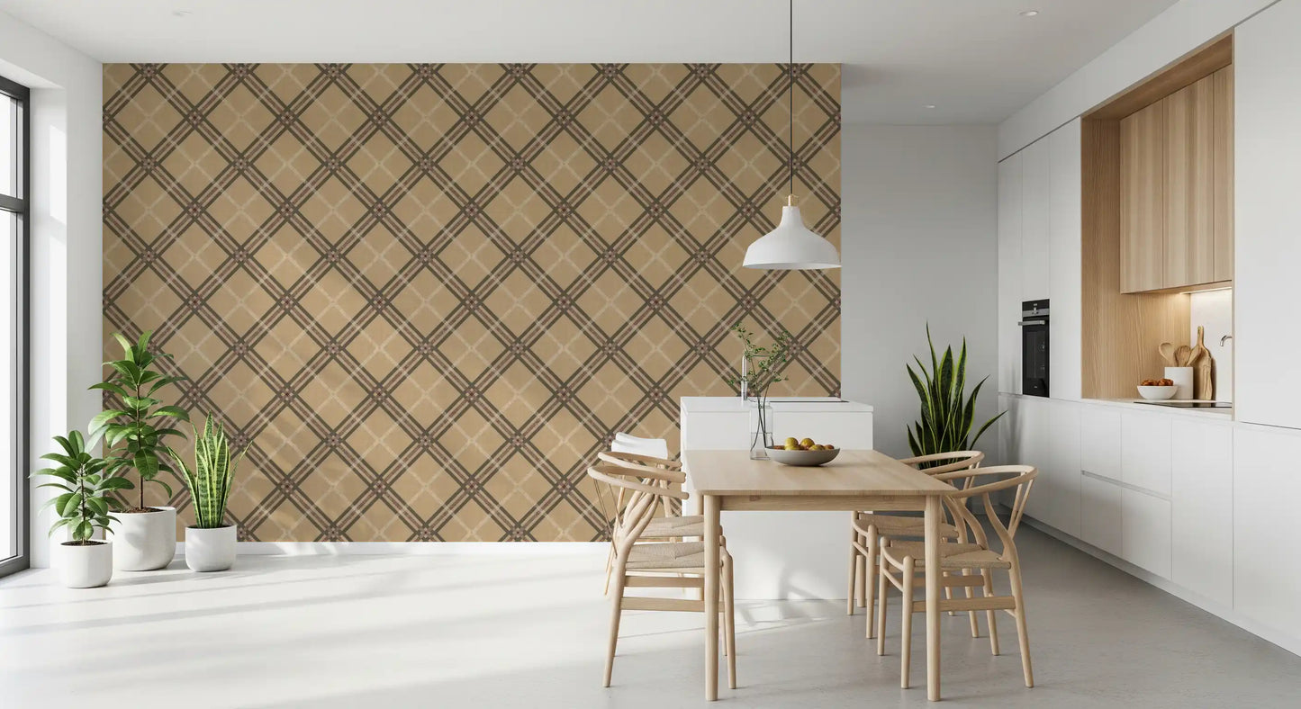 Winter Heritage - Tartan Trellis Plaid Grid - Rich Warm Tones Wallpaper⁠